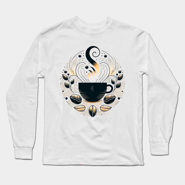 Espresso Essence, Life brings after coffee Long Sleeve T-Shirt by Gold Turtle Lina